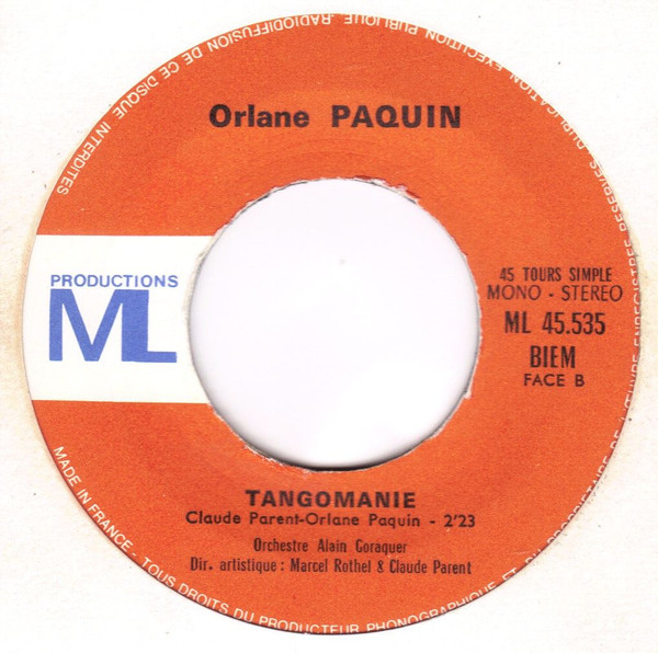 Orlane Paquin - Le Train De 10h 03 | ML Productions (ML 45535) - 4