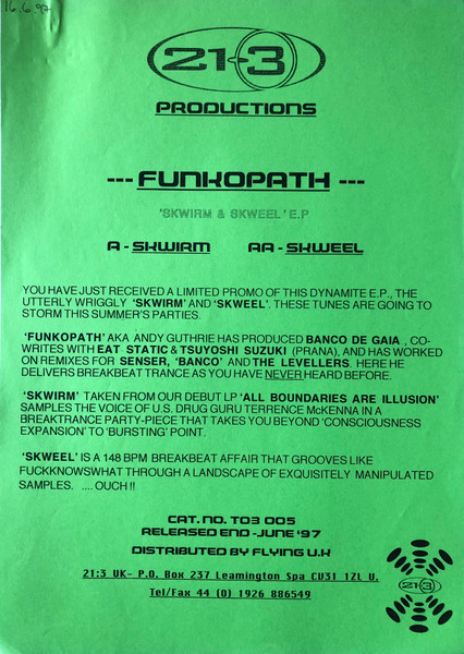 Funkopath - Skwirm | 21-3 Records (TO3 005) - 2 Funkopath - Skwirm | 21-3 Records (TO3 005) - 2