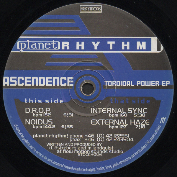 Ascendence - Toroidal Power EP | Planet Rhythm Records (PRR 007) - main