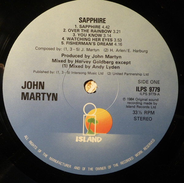 John Martyn - Sapphire | Island Records (ILPS 9779) - 3