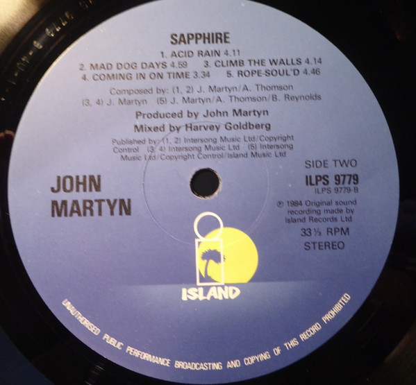John Martyn - Sapphire | Island Records (ILPS 9779) - 4