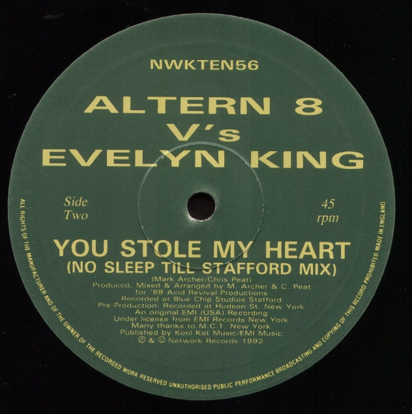 Altern 8 V's Evelyn King - Shame | Network Records (NWKTEN56) - 4