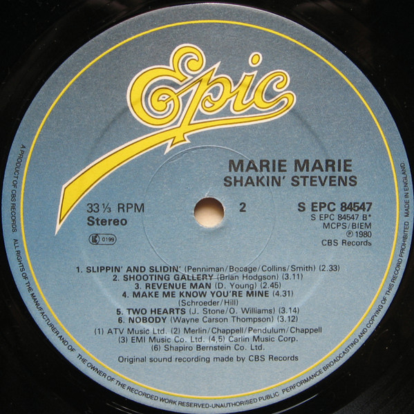 Shakin' Stevens - Marie Marie | Epic (EPC 84547) - 3