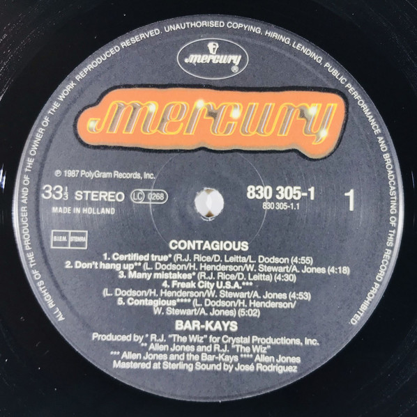 Bar-Kays - Contagious | Mercury (830 305-1) - 3