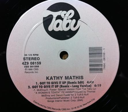 Kathy Mathis - Got To Give It Up | Tabu Records (4Z9 08159) Kathy Mathis - Got To Give It Up | Tabu Records (4Z9 08159)