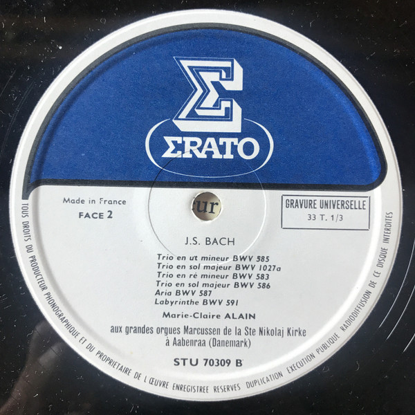 Johann Sebastian Bach - Marie-Claire Alain - L'Œuvre Pour Orgue - 19 | Erato (STU 70309) - 4