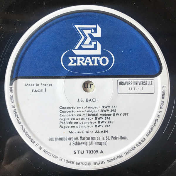 Johann Sebastian Bach - Marie-Claire Alain - L'Œuvre Pour Orgue - 19 | Erato (STU 70309) - 3