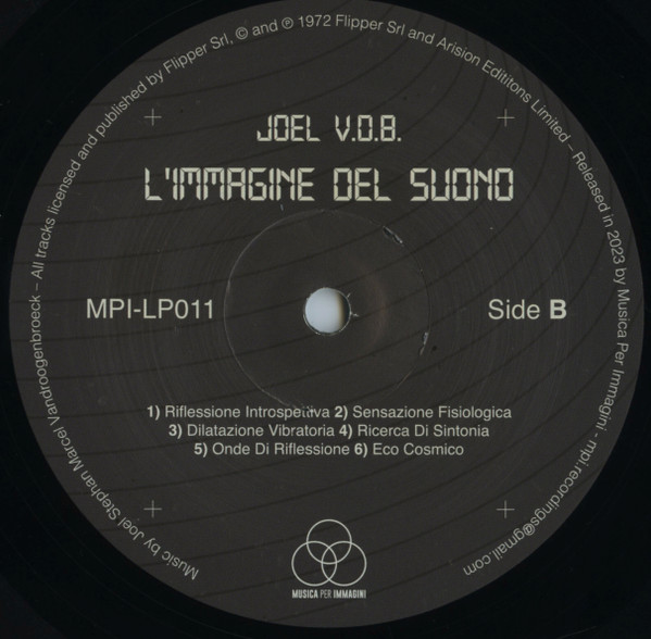 Joel Vandroogenbroeck - L'Immagine Del Suono | Musica Per Immagini (MPI-LP011) - 3