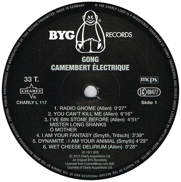 Gong - Camembert Electrique | Charly Records (CHARLY L 117) - 4