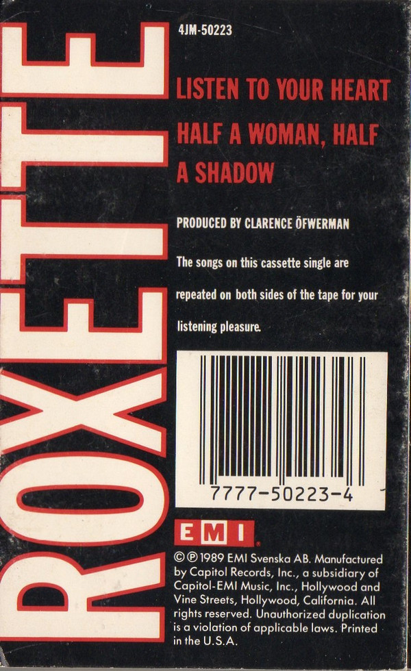 Roxette - Listen To Your Heart | EMI (4JM-50223) Roxette - Listen To Your Heart | EMI (4JM-50223)