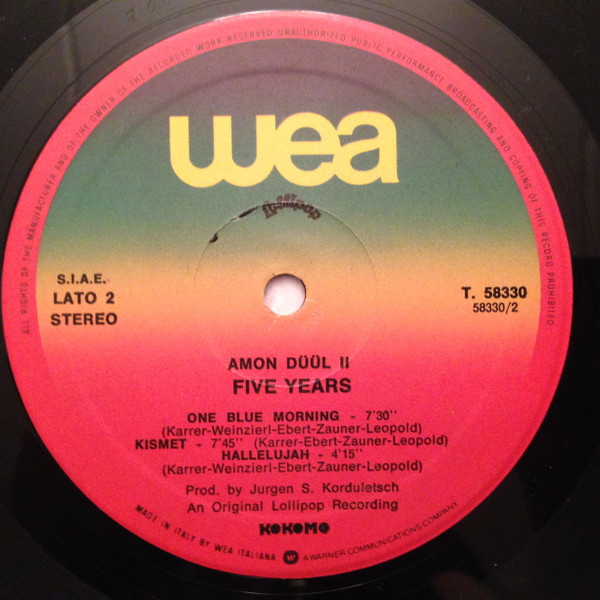 Amon Düül II - 5 Years | WEA (T 58330) - 4
