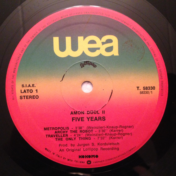 Amon Düül II - 5 Years | WEA (T 58330) - 3