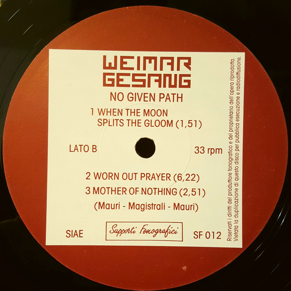 Weimar Gesang - No Given Path | Supporti Fonografici (SF 012) - 4
