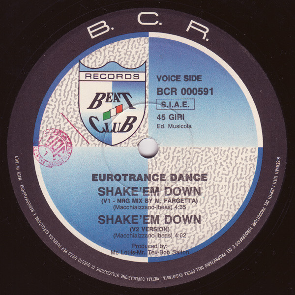 Eurotrance Dance - Shake 'Em Down | Beat Club Records (BCR 000591)