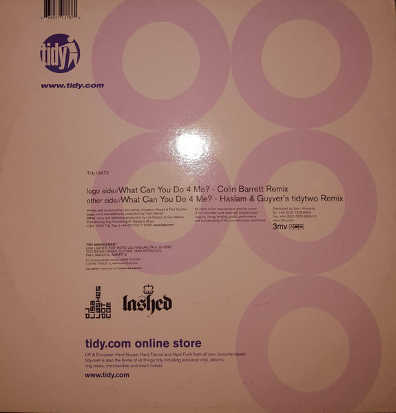 Lisa Lashes - What Can You Do 4 Me? | Tidy Trax (Tidy194T2) - 3