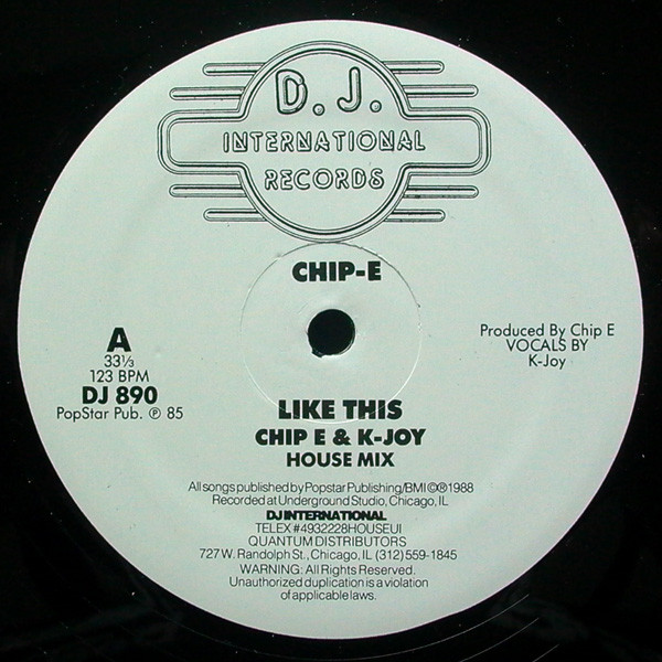 Chip E. & K. Joy - Like This | D.J. International Records (DJ 890) - main