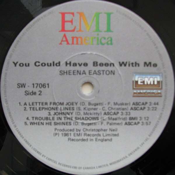 Sheena Easton - You Could Have Been With Me | EMI America (SW-17061)