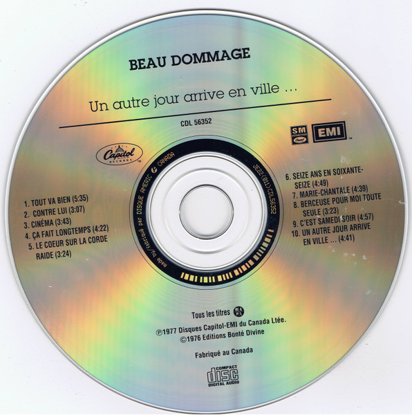 Beau Dommage - Un Autre Jour Arrive En Ville... | Capitol Records (CDL 56352) - 3