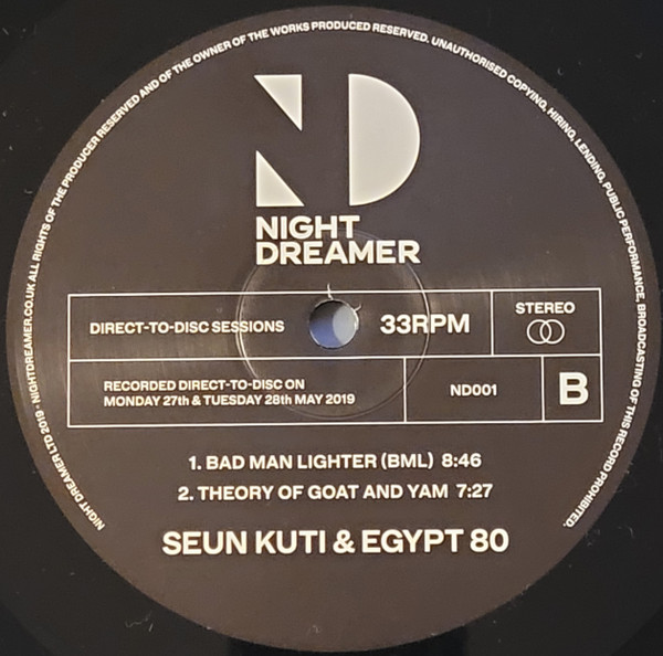 Seun Kuti + Egypt 80 - Night Dreamer Direct To Disc Sessions | Night Dreamer (ND001) - 4