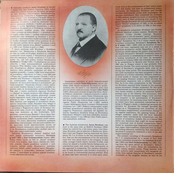 Bruckner , Czech Philharmonic Orchestra , Libor Pešek - Symphony Nr. 7 (Overture / 3 Pieces) | Supraphon (1110 4981-82)