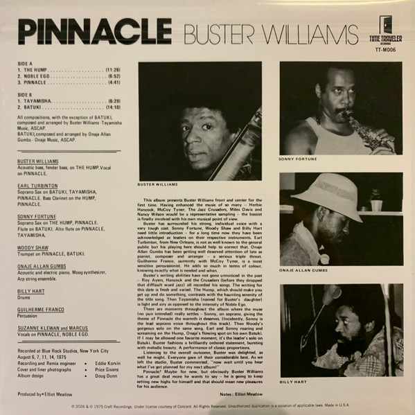 Buster Williams - Pinnacle | Time Traveler Recordings (TT-M006) - 2