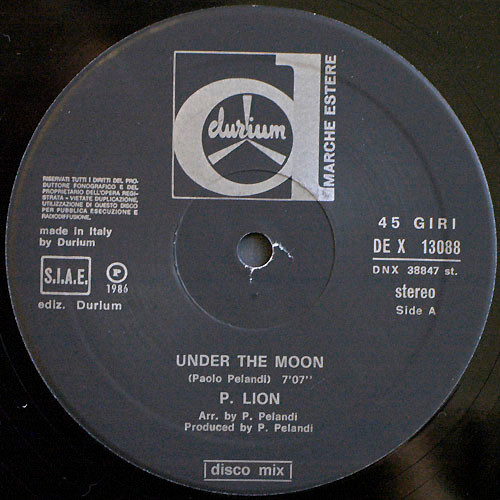 P. Lion - Under The Moon | Durium (DEX 13088) - 3