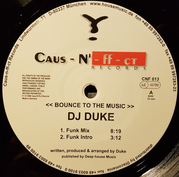 DJ Duke - Bounce To The Music | Caus-N'-ff-ct (CNF 013)