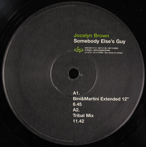 Jocelyn Brown - Somebody Else's Guy | Dance Pool (DAN 667131 8) - 3