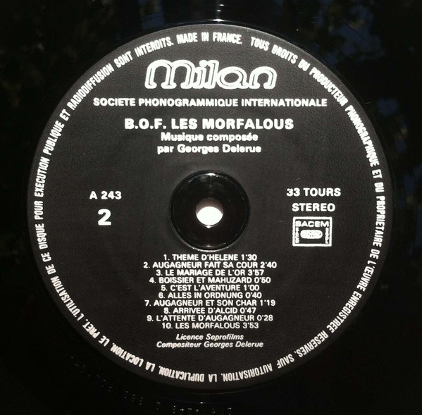 Georges Delerue - Les Morfalous (Bande Originale Du Film) | Milan (A 243) - 4 Georges Delerue - Les Morfalous (Bande Originale Du Film) | Milan (A 243) - 4