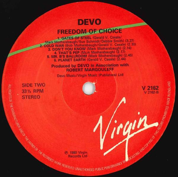 Devo - Freedom Of Choice | Virgin (V 2162) - 4