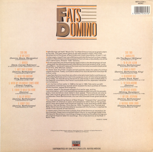 Fats Domino - 16 Great Tracks | Music For Pleasure (MFP 41 5747 1) - 2 Fats Domino - 16 Great Tracks | Music For Pleasure (MFP 41 5747 1) - 2