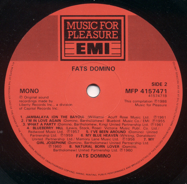 Fats Domino - 16 Great Tracks | Music For Pleasure (MFP 41 5747 1) - 4 Fats Domino - 16 Great Tracks | Music For Pleasure (MFP 41 5747 1) - 4