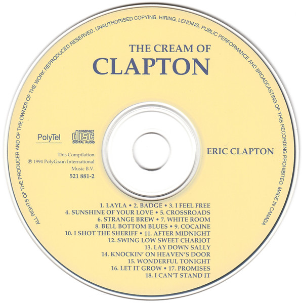 Eric Clapton - The Cream Of Clapton | Polydor (521 881-2) - 3