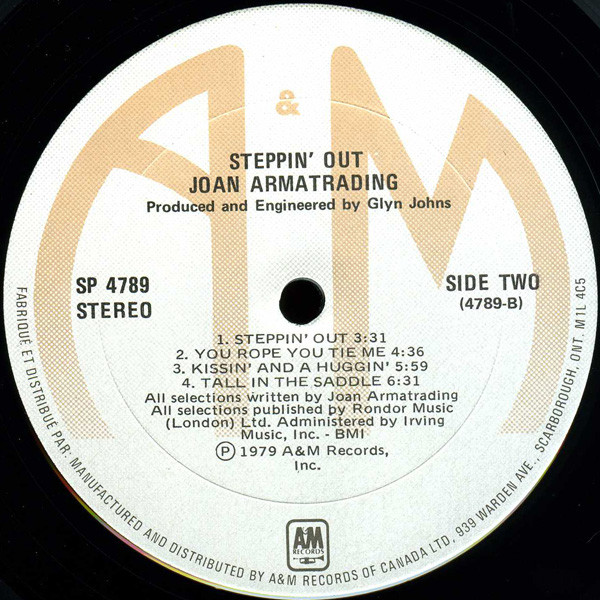 Joan Armatrading - Steppin' Out | A&M Records (SP-4789) - 4
