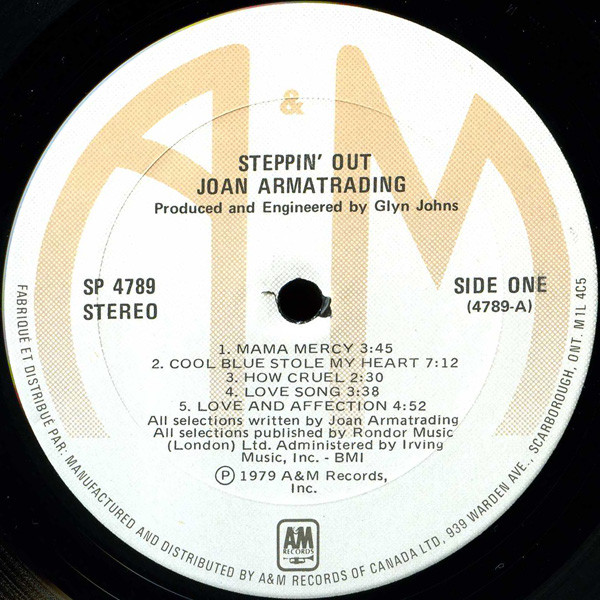 Joan Armatrading - Steppin' Out | A&M Records (SP-4789) - 3
