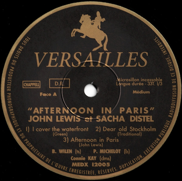 John Lewis & Sacha Distel - Afternoon In Paris | Versailles (MEDX 12005) - 3