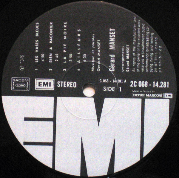 Gérard Manset - Rien À Raconter | EMI (2C 068-14281) - main