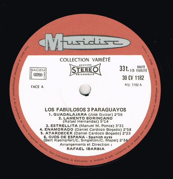 Los Fabulosos 3 Paraguayos - Los Fabulosos 3 Paraguayos Volume 3 | Musidisc (30 CV 1071) - 3