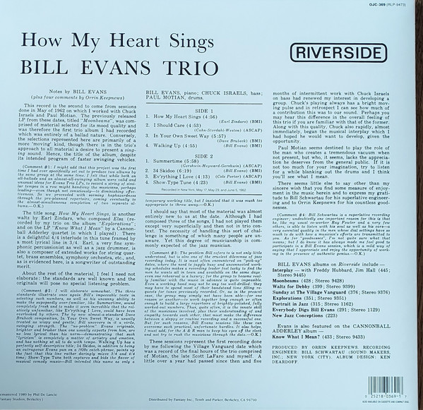 The Bill Evans Trio - How My Heart Sings! | Original Jazz Classics (OJC-369) - 2 The Bill Evans Trio - How My Heart Sings! | Original Jazz Classics (OJC-369) - 2