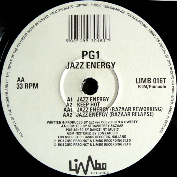 PG1 - Jazz Energy | Limbo Records (LIMB 016T) - main