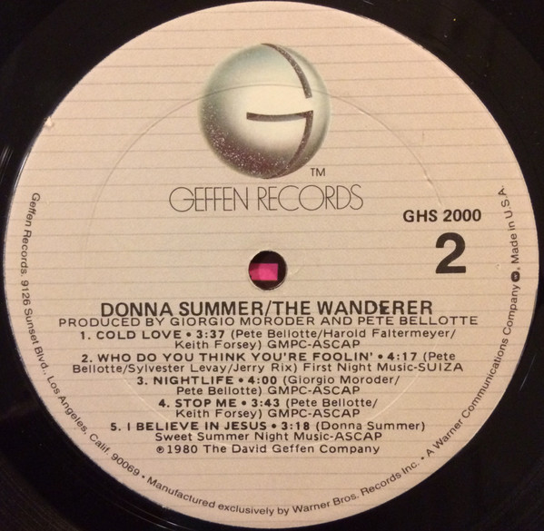 Donna Summer - The Wanderer | Geffen Records (GHS 2000)