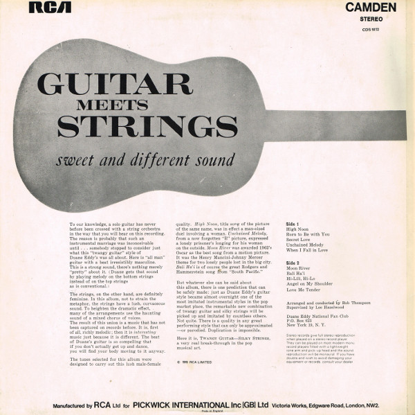 Duane Eddy - Twangy Guitar Silky Strings | RCA Camden (CDS 1072) - 2