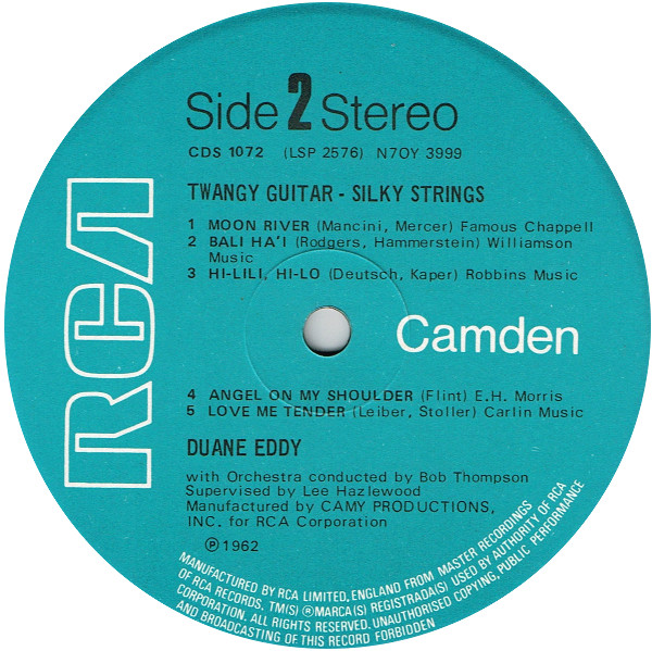 Duane Eddy - Twangy Guitar Silky Strings | RCA Camden (CDS 1072) - 4