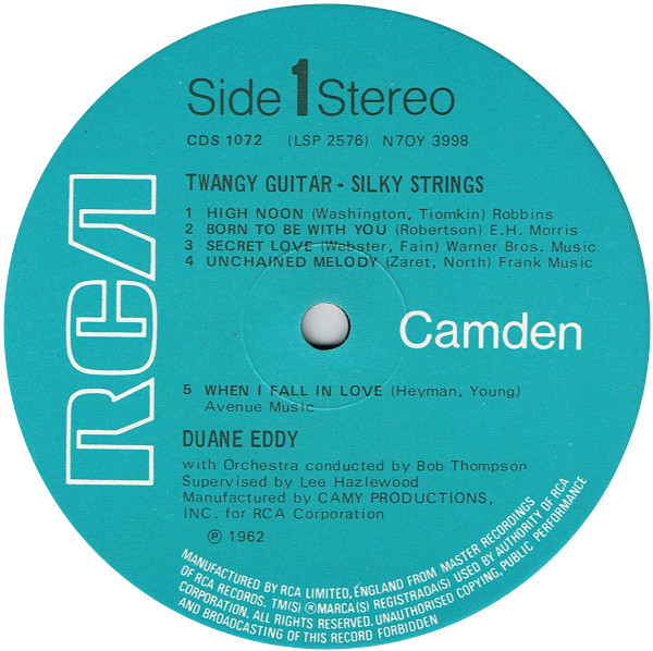 Duane Eddy - Twangy Guitar Silky Strings | RCA Camden (CDS 1072) - 3