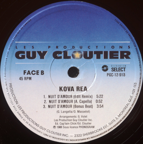 Kova Rea - Nuit D'Amour | Les Productions Guy Cloutier (PGC-12-918) - 4