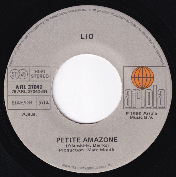 Lio - Amoureux Solitaires | Ariola (ARL 37042) - 3