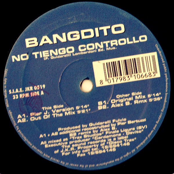 Bangdito - No Tiengo Controllo | J.K.R. Records (JKR 0519)