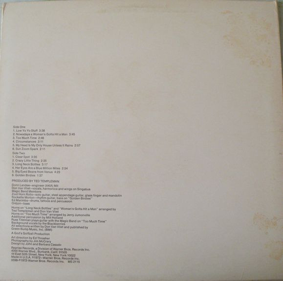 Captain Beefheart And The Magic Band - Clear Spot | Reprise Records (MS 2115) - 2 Captain Beefheart And The Magic Band - Clear Spot | Reprise Records (MS 2115) - 2