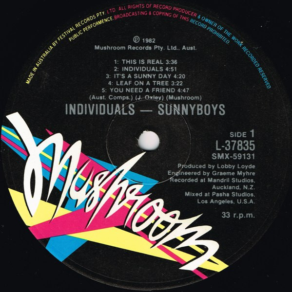 Sunnyboys - Individuals LP | Mushroom (L 37835) - 4