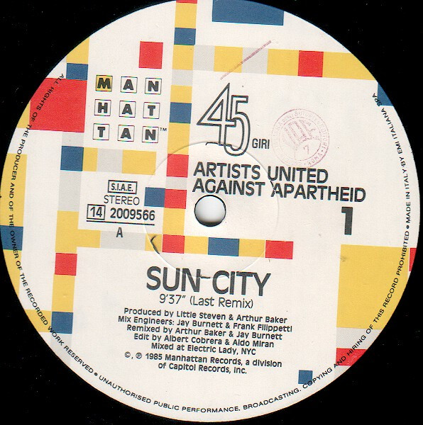 Artists United Against Apartheid - Sun City | Manhattan Records (14 2009566)